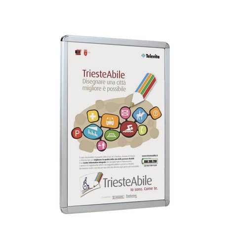 TECNOSTYL 70x1x50 cm aluminium snap frame with fixing plugs