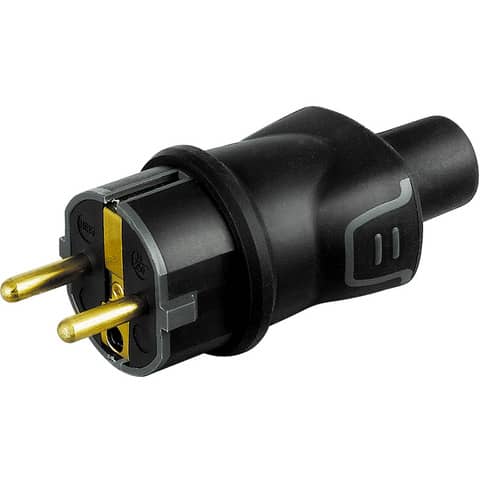 2P+E 16A bticino rubber bimaterial plug black