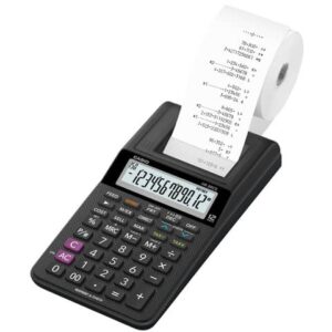 HR-8RCE-WE printing calculator with battery, AC adapter optional