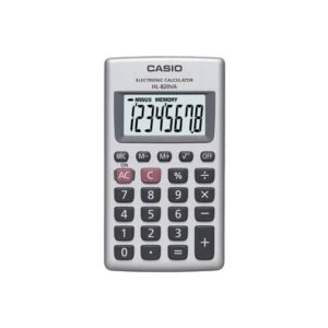 CASIO 8-digit battery-powered pocket calculator - metal frame