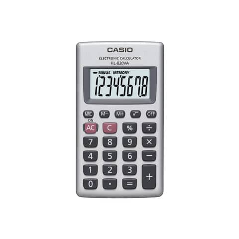 Calcolatrice tascabile CASIO 8 cifre a batteria - struttura in metallo