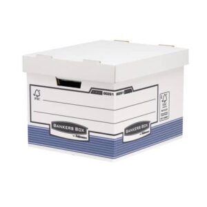 Scatola archivio Fellowes Box System standard 28,5x33,3x38 cm blu/bianco