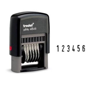 Numeratore autoinchiostrante a 6 bande TRODAT PRINTY ECO 4846 in plastica nero