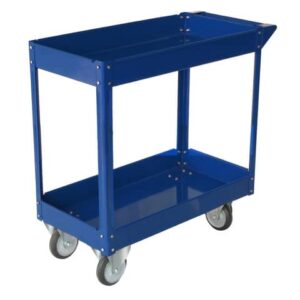 Carrello in acciaio Serena Group a 2 ripiani blu 84x41x82 cm - portata 100 kg