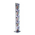 Espositore Menhir da terra TECNOSTYL A4 in alluminio a 5 scomparti 33x33x173 cm