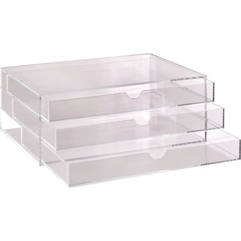 Cassettiera da banco TECNOSTYL in acrilico con divisori 32,5x23,5x13 cm