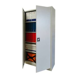 Armadio in metallo con porte battenti KUBO 1 vano / 4 ripiani grigio