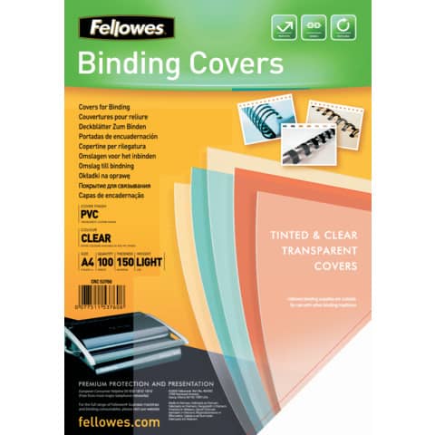 Copertine per rilegatrici FELLOWES Clear PVC A4 150my