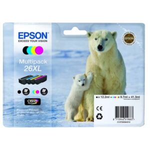 Cartucce inkjet alta resa Orso polare 26XL Epson n+c+m+g