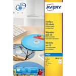 AVERY matt coated CD labels Ø 117 mm - 2 e/sheet - for Inkjet -