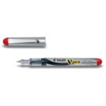 Penna stilografica usa e getta Pilot V-Pen Silver M rosso tratto 0,5 mm