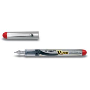 Penna stilografica usa e getta Pilot V-Pen Silver M rosso tratto 0,5 mm