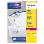 Etichette bianche per indirizzi AVERY Ultragrip 63,5x38,1 mm - 21 et/foglio