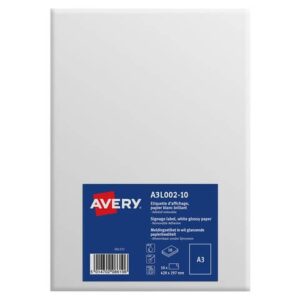 Removable white Avery A3 glossy coated paper labels - 1