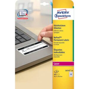 Etichette bianche antimanomissione Avery non rimovibili - 45,7x25,4 mm - 40