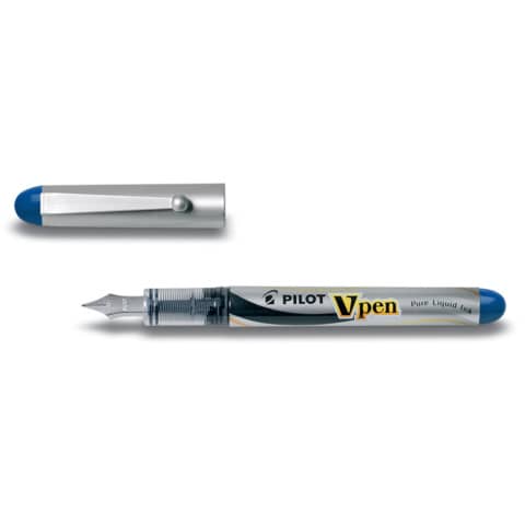 Disposable fountain pen Pilot V-Pen Silver M blue 0.5 mm stroke