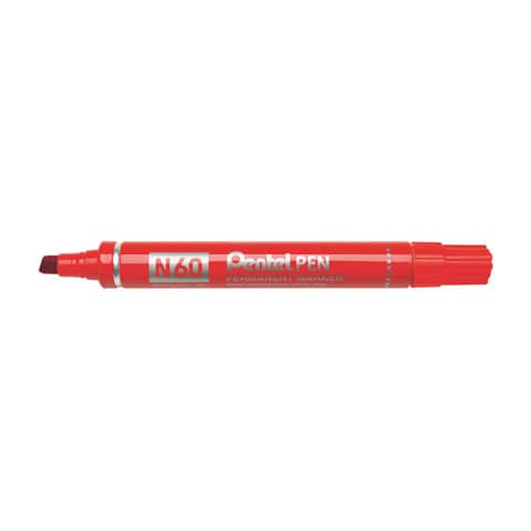 Pentel N60 permanent marker chisel tip 3.9-5.7 mm red