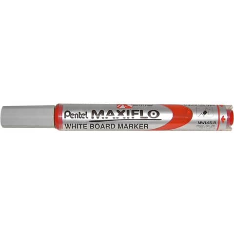 Marcatore per lavagne bianche Pentel MAXIFLO punta conica 4,0 mm rosso