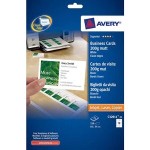 Customisable business cards Avery Quick&Clean 85x54 mm 10/sheet