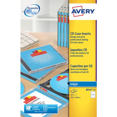 Copertine scrivibili per CD AVERY 151x118 mm - inkjet