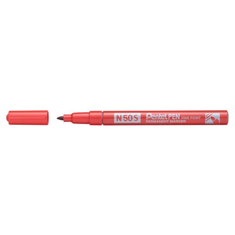 Marcatore permanente Pentel Pen N50S punta conica 3.8 mm rosso