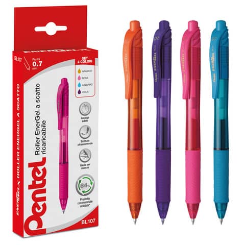 Pentel EnerGel X 0.7 mm rollerball pen assorted