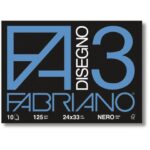 Album da disegno Fabriano F3 NERO 125 g/m² 24x33 cm nero - 10 fogli