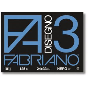 Fabriano F3 drawing album BLACK 125 gsm 24x33 cm black - 10 sheets