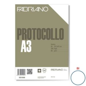 Fogli protocollo Fabriano PROTOCOLLO bianco 60 g/m² 29,7x42 cm senza rigatura