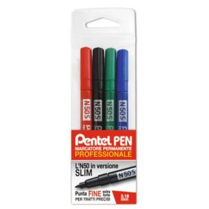Marcatore permanente Pentel N50 Slim punta conica 3,18 mm assortiti