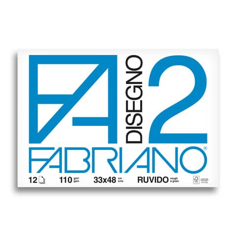 Fabriano F2 drawing pad 1-sided 110 gsm 33x48 cm 12 roughened sheets