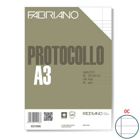 Fabriano protocol sheets white 66 gsm 29.7x42 cm ruled 31