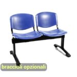 2-seater waiting bench Unisit Dado D5P2P - PPL black