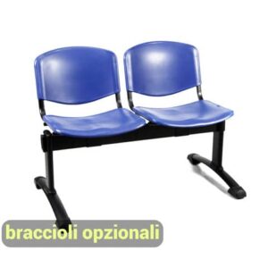 2-seater waiting bench Unisit Dado D5P2P - PPL black