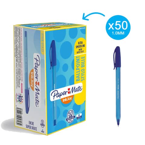 Penna a sfera stick Paper Mate Inkjoy 100 CAP ULV M 1 mm blu