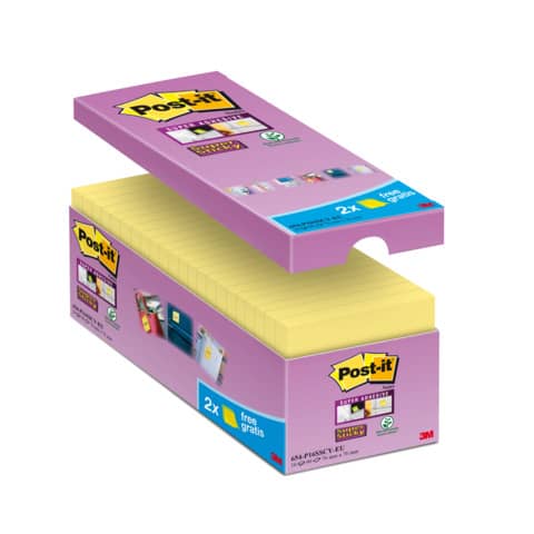 Foglietti Post-it® Super Sticky Giallo Canary cf 14 blocchetti + 2 gratis
