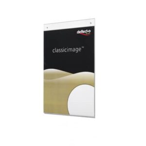 Portastampati da parete deflecto® A4 verticale in polistirene trasparente