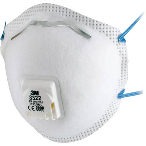 Respiratore monouso a conchiglia 3M 8300 Comfort FFP2 con valvola