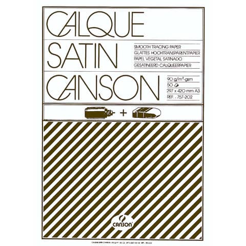 Canson drawing pad satin glossy paper 50 sheets 90/95 gsm A3