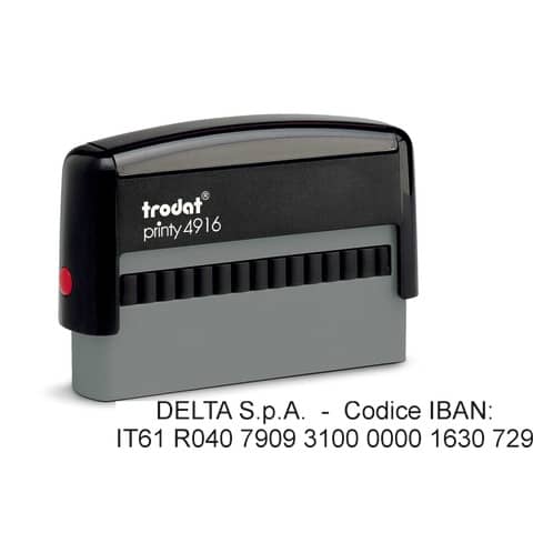 Timbro autoinchiostrante Trodat PRINTY 4916 in plastica 70x10 mm nero