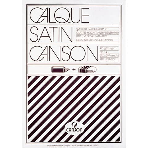 Blocco da disegno Canson carta lucida satinata 50 fogli 90/95 g/m² A4