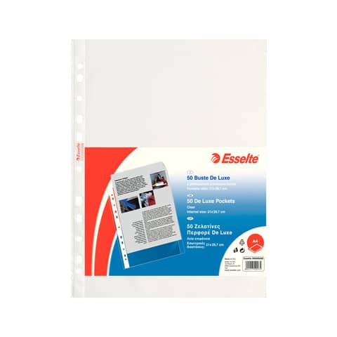 Esselte Copy Safe PP 21x29.7 cm Deluxe Universal Punch Envelopes