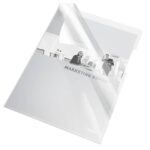 Esselte Cristal unperforated L-shaped envelopes transparent 150 µm A4 glossy