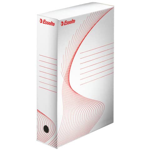Scatola archivio Esselte BOXY 80 bianco/rosso 8x25x35 cm