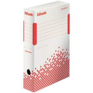 Scatole archivio Esselte SPEEDBOX dorso 8 cm bianco/rosso 8x25x35 cm
