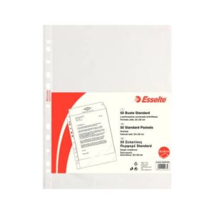 Buste a perforazione universale goffrate Esselte STANDARD 22x30 cm trasparente