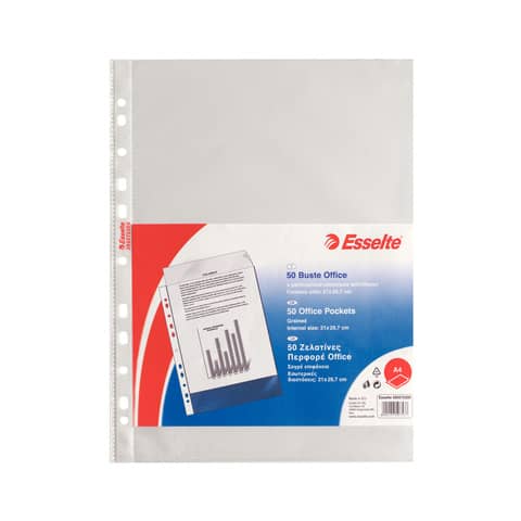 Universal punched embossed envelopes Esselte OFFICE 21x29.7 cm clear