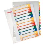Rubrica in PPL Esselte extra numerica 1-12 con indice stampabile a PC