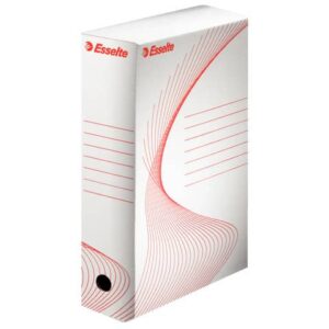 Scatola archivio Esselte Boxy 100 bianco/rosso 25x35x10 cm