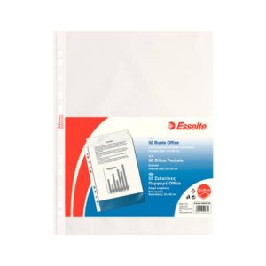 Buste a perforazione universale goffrate Esselte OFFICE 22x30 cm trasparente